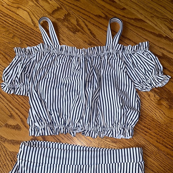 NWOT Navy and white stripe bikini - Picture 2 of 3